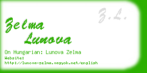 zelma lunova business card